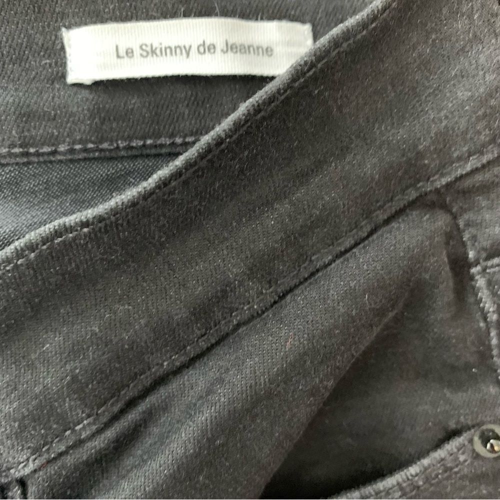 FRAME High Waisted Empire Skinny Jeans Washed Black Distressed Knee Rips Sz 28 - Picture 5 of 13